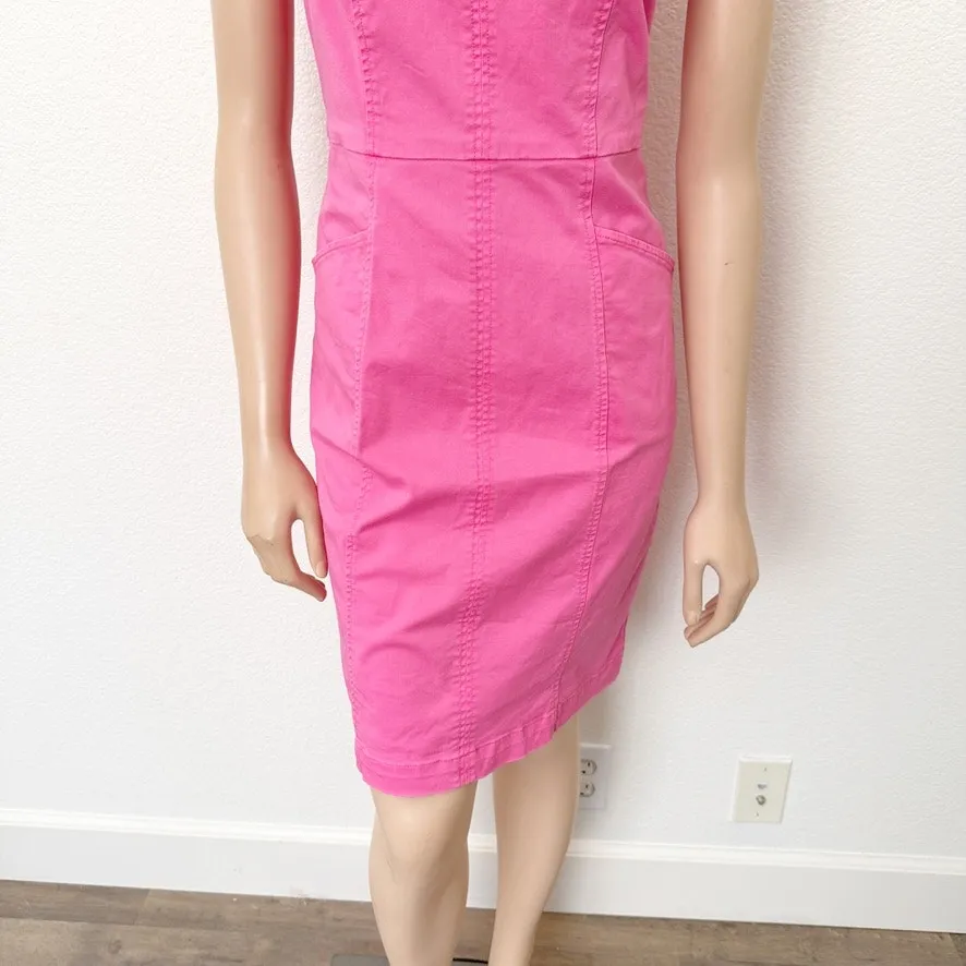 [Boden] Pink Helena Chino Sleeveless Mini Sheath Dress V - Image 7