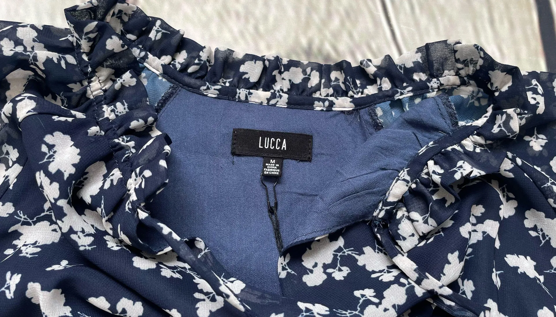 Navy Smocked Ditzy Floral Print Dress NWT! - Image 13