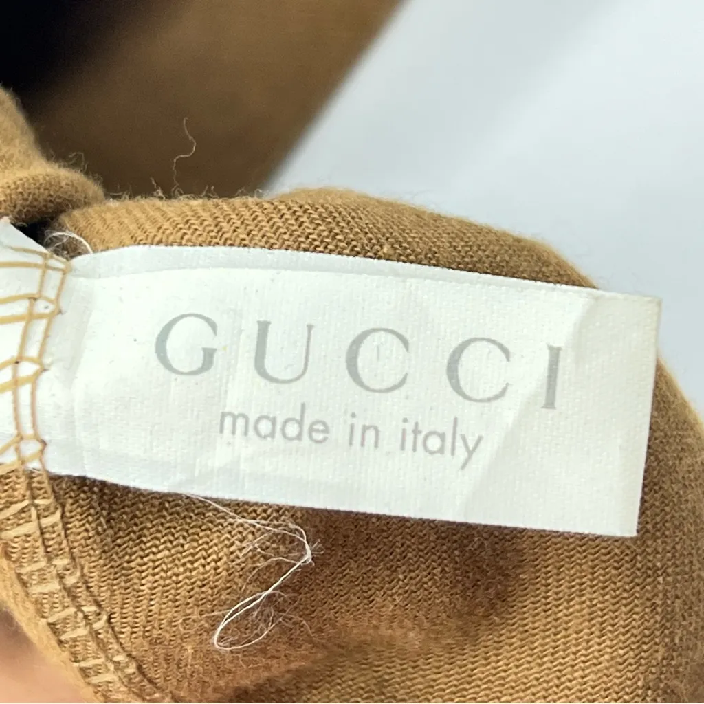 Authentic Vintage Gucci Brown Drawstring Dust Bag w/Gold Metallic Logo - Image 5