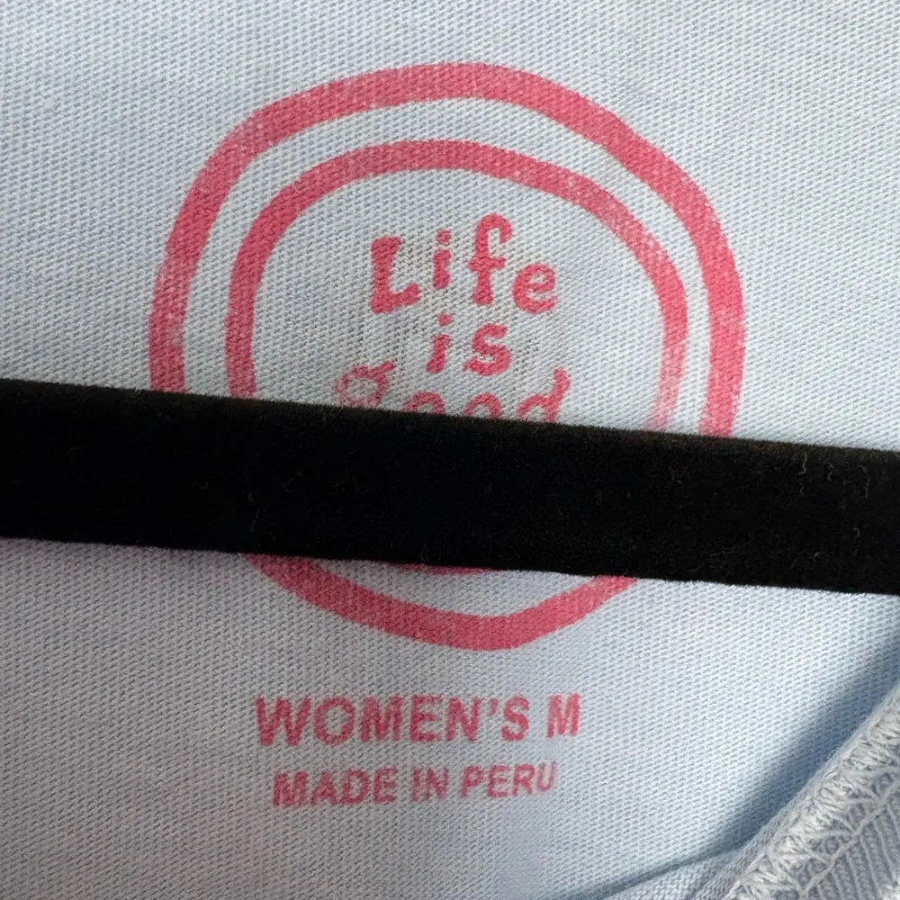 Life Is Good Up N Autumn Blue Long Sleeve Tee Shirt Top Size Medium Made in Peru - Image 2