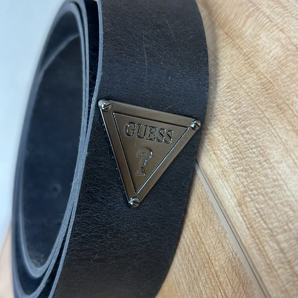 Vintage Guess Black Leather Ornate Buckle Belt Size XL Bling Western Cowgirl - Image 8