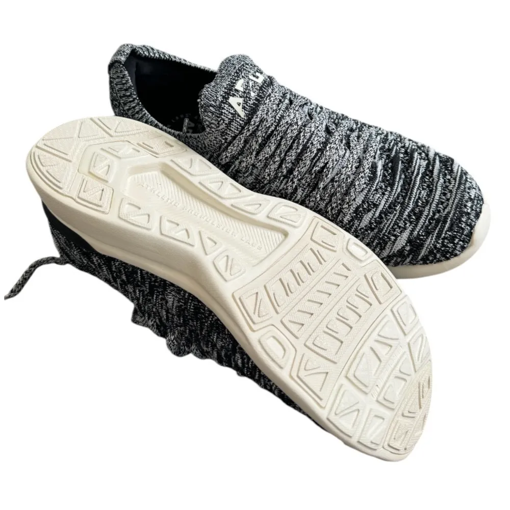 APL TechLoom Wave Hybrid Black Pristine Melange 7.5 Black Gray Running Shoes - Image 4