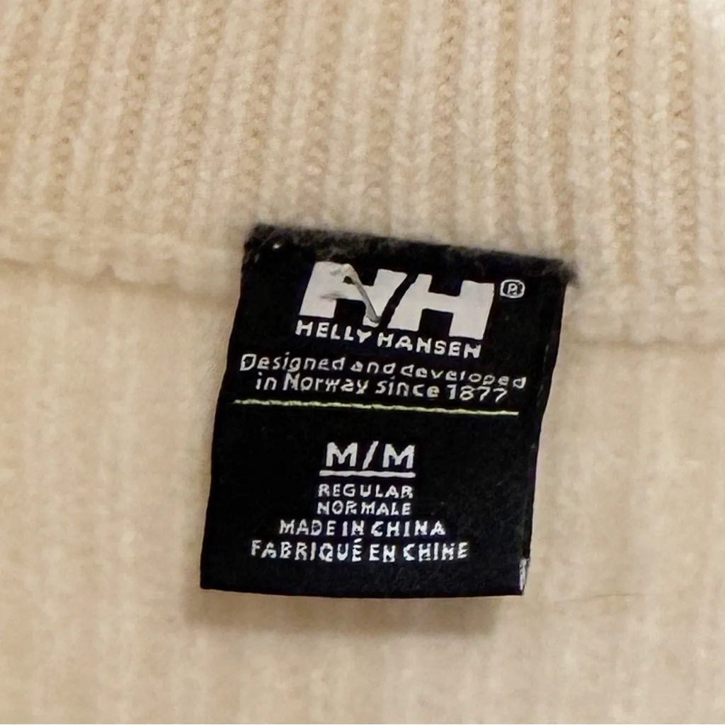 Helly Hansen Womens Edge Knitted Sweater Green Ribbed Wool Blend Size Medium - Image 4