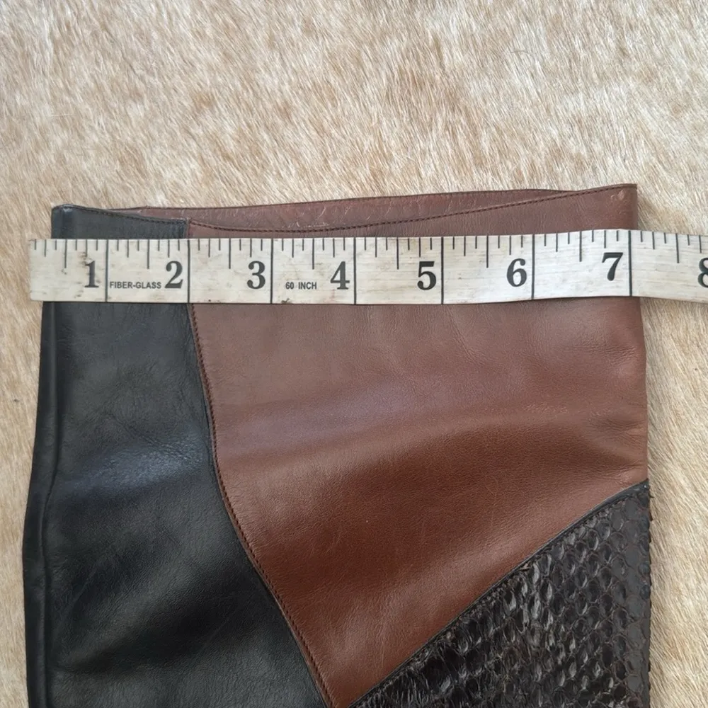 S Serena luxury leather and snakeskin boots Brown and Black size or is size 7 - Image 13