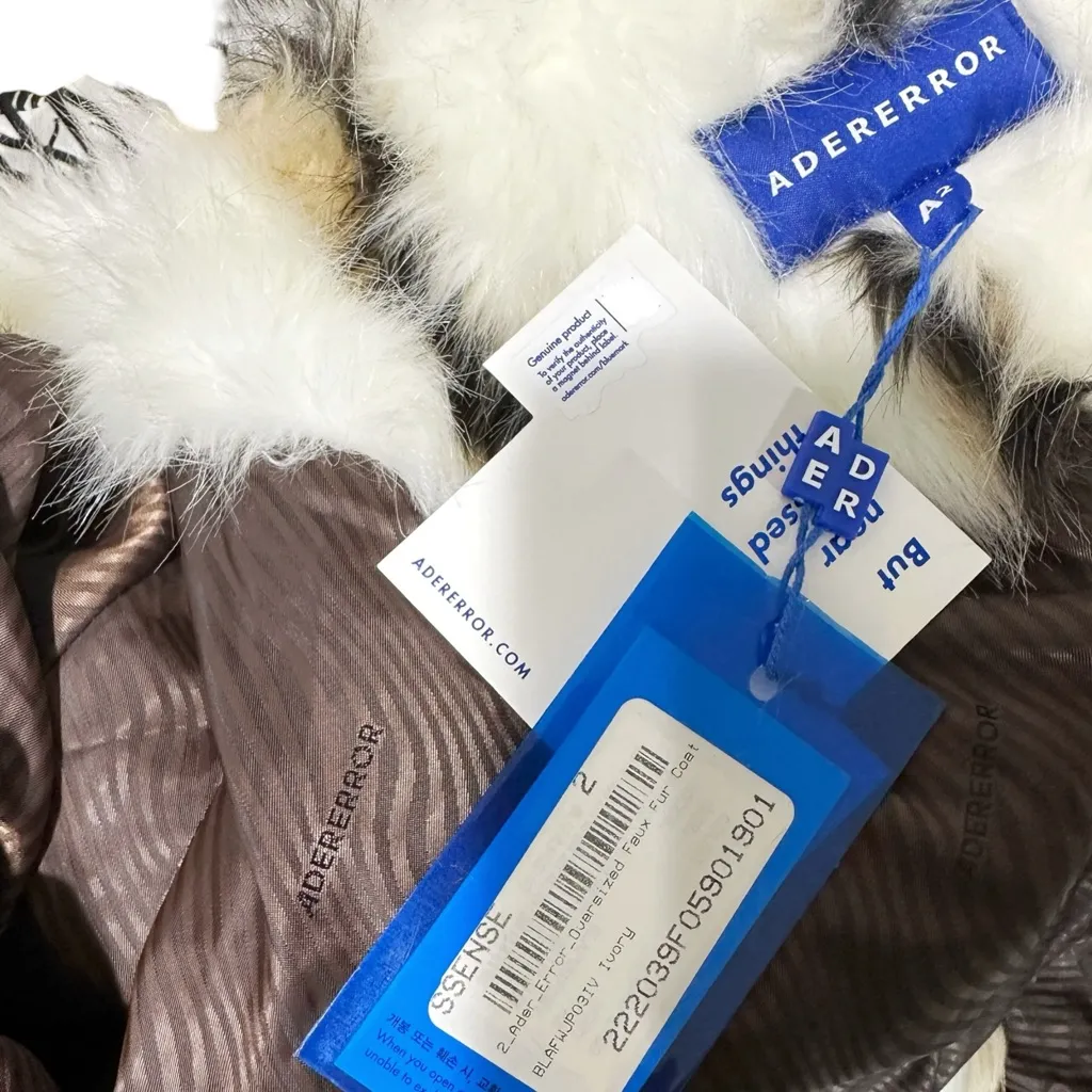 ADER ERROR Faux Fur Oversized Jacket, Off - Image 14