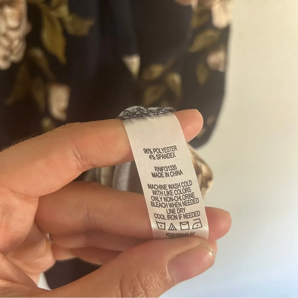 Nine Britton Abigail Brushed Knit Midi Dress Navy Blue Floral Formal Twist XXL - Image 5