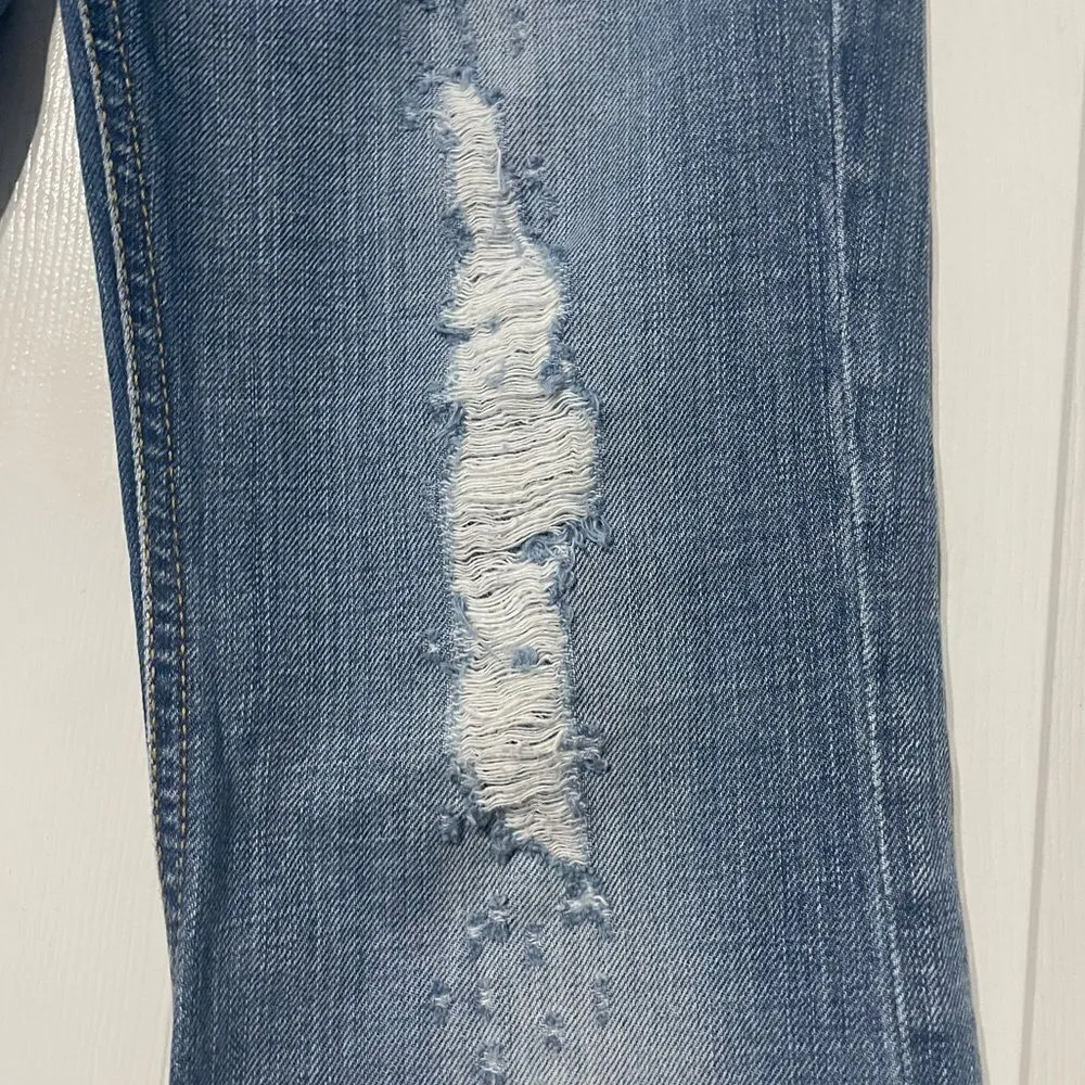 Diesel Bebel Embroidered Pockets Leather Mini Pocket Low Rise Straight Leg Sz 24 - Image 11