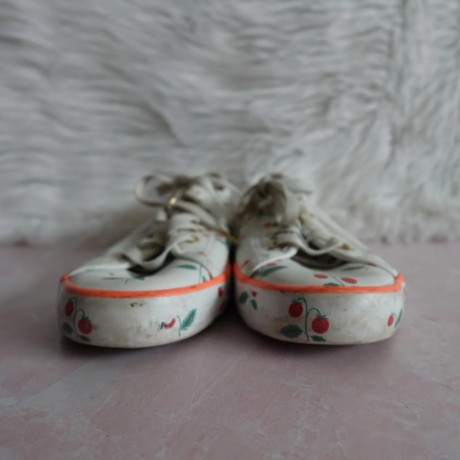 Keds x Rifle Paper Co. Kickstart Leather White Red Strawberry Low Top Sneakers Size 8 - Image 5