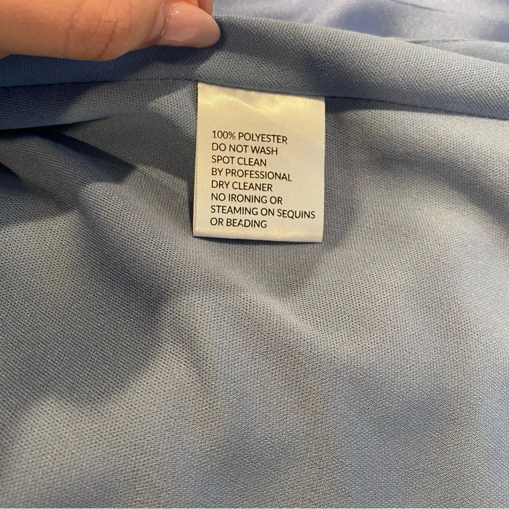 Ladivine Satin Corset Maxi Dress With Slit Cowl Neck Gown In Blue Size 8 - Image 8