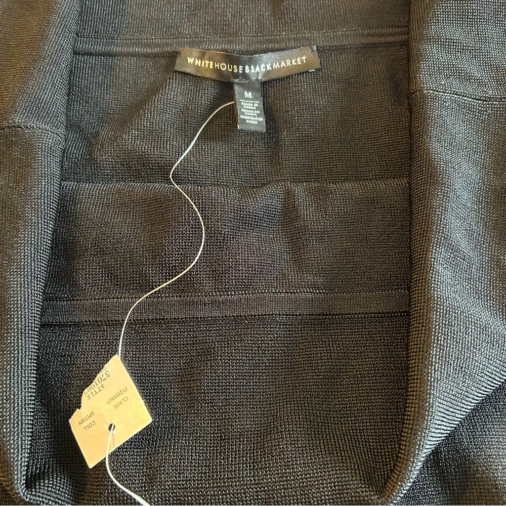 NWOT WHBM black off the shoulder short sleeve stretch top size M - Image 3