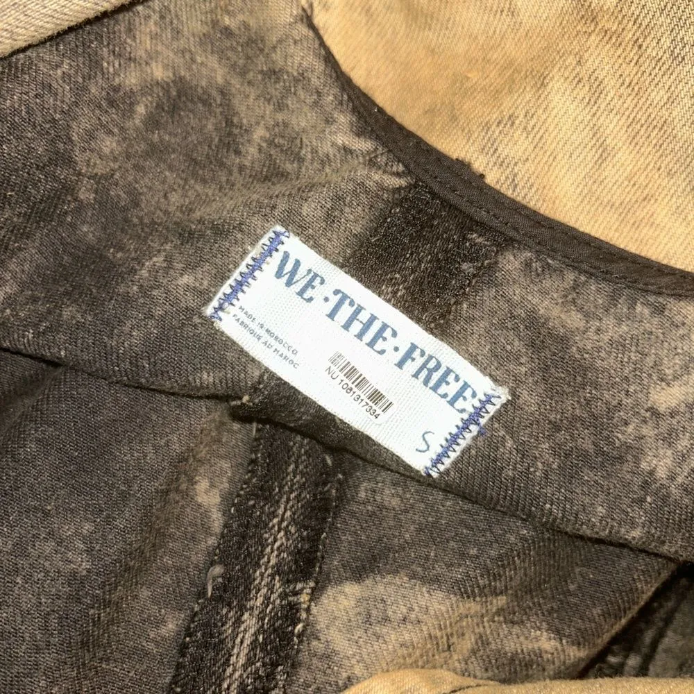 WE THE FREE People HIGH ROLLER Cotton Denim Moss Stone Jumpsuit(Size Small) - Image 9