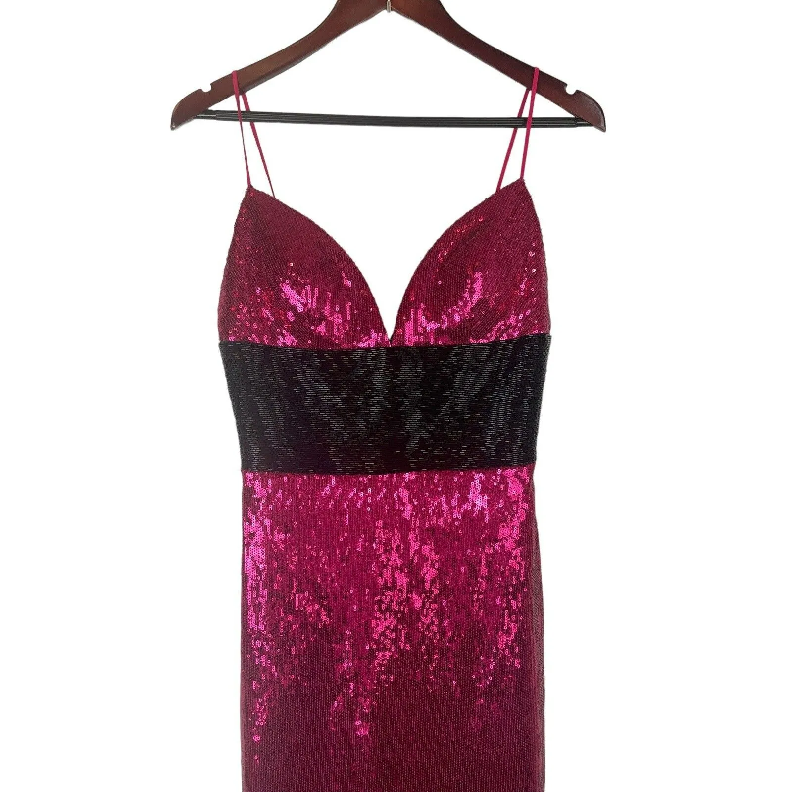 Sherri Hill Gown Pageant Prom Dress Formal Evening beaded Sz 6 sequin pink - Image 2