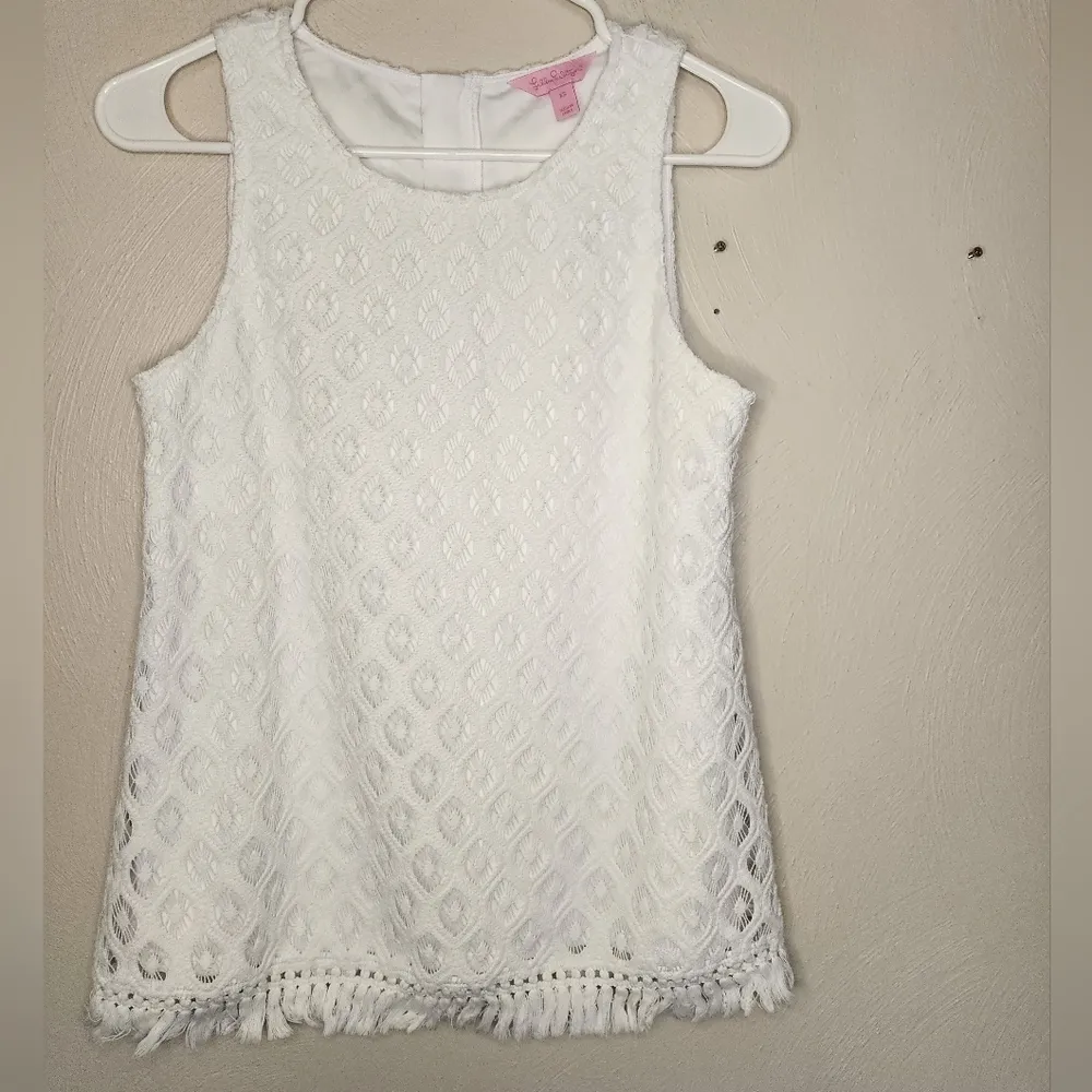 Lilly Pulitzer Womens Maybelle Top XS Resort White Island Time Knit Lace - Image 2