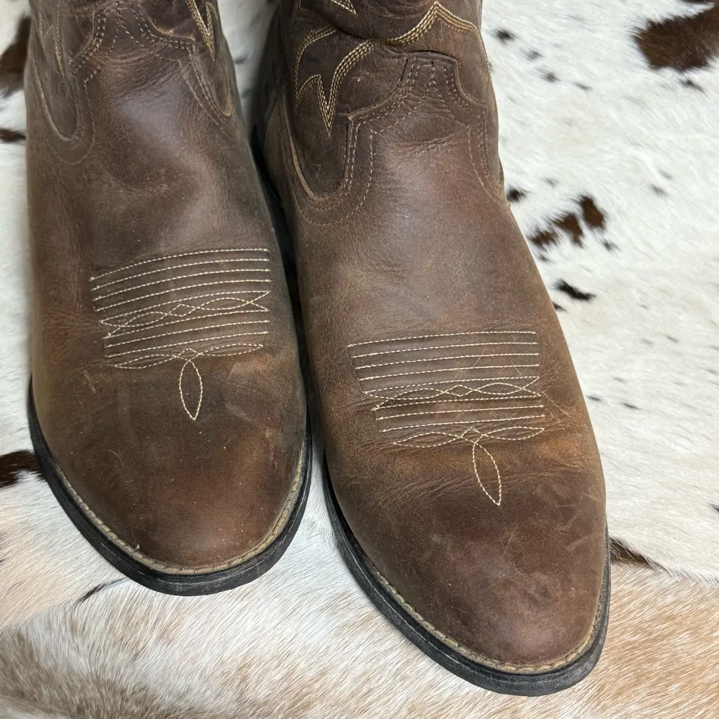 Ariat Heritage Leather Round Toe Western Boots Size 8.5 T1 - Image 5