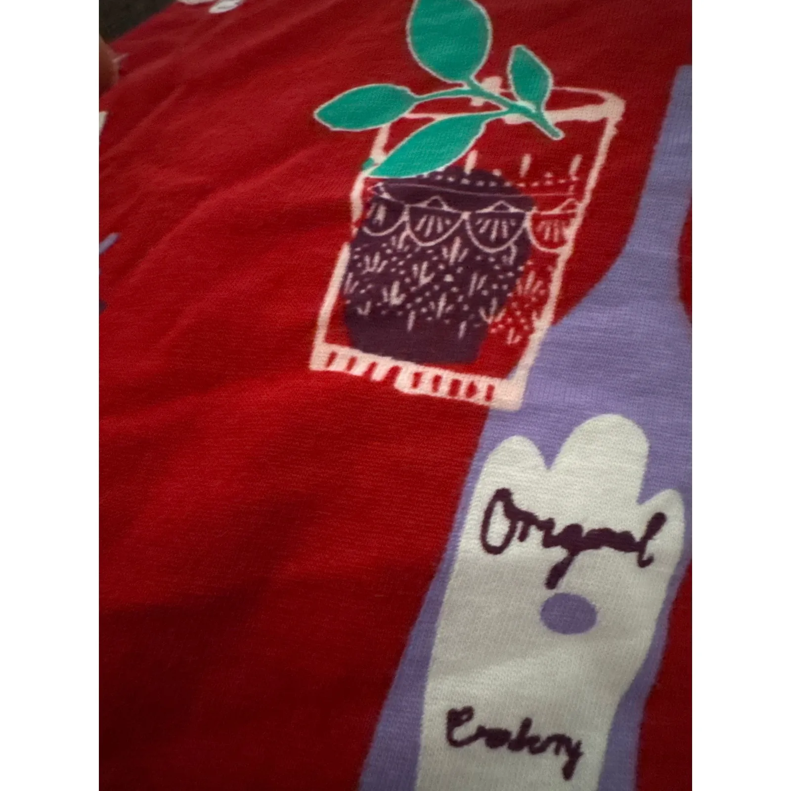 Brand New Hue Women's Size XL Ankle Length Cherry Wine Print Sleep Lounge Pants - Image 7