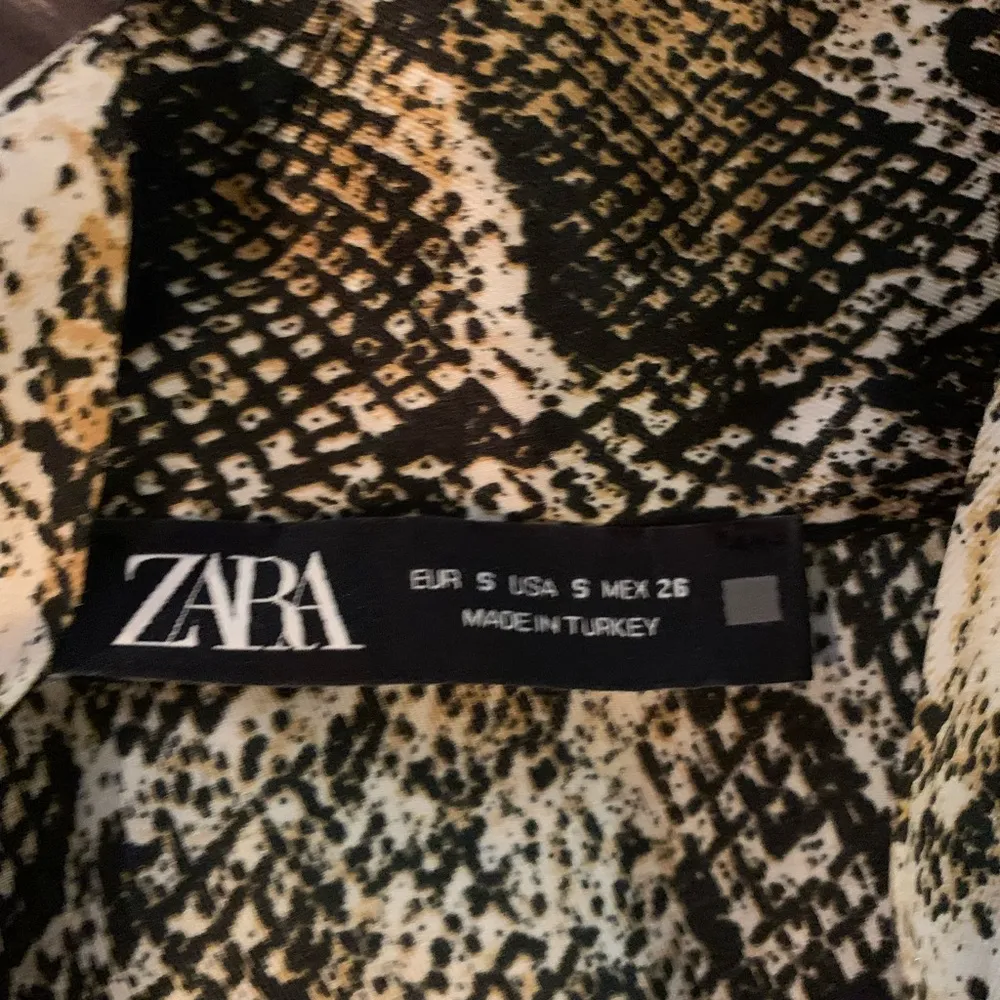ZARA Tie Neck Animal Snake Print Midi Dress  Sz Small S EUC - Image 4