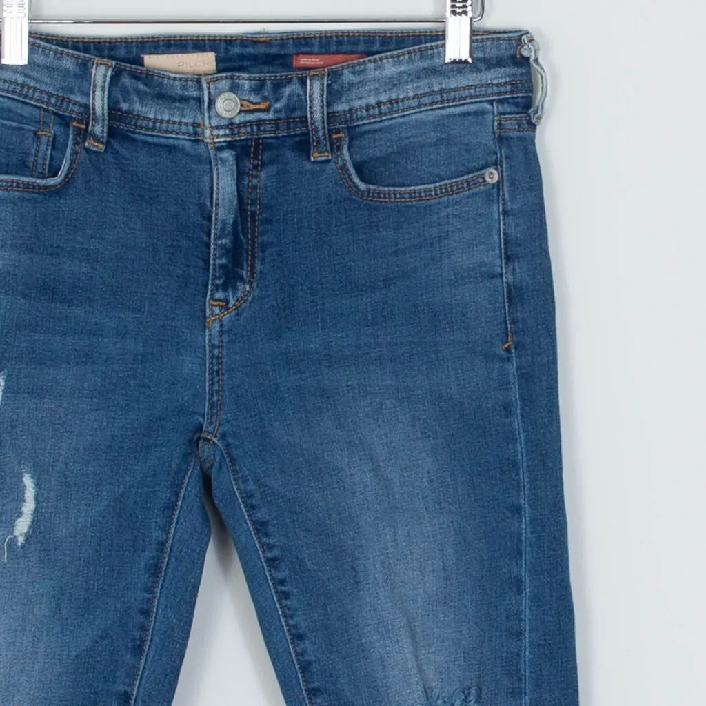 Anthropologie Pilcro Slim Boyfriend Crop Denim Jeans Bohemian Preppy Womens‎ 26 - Image 3