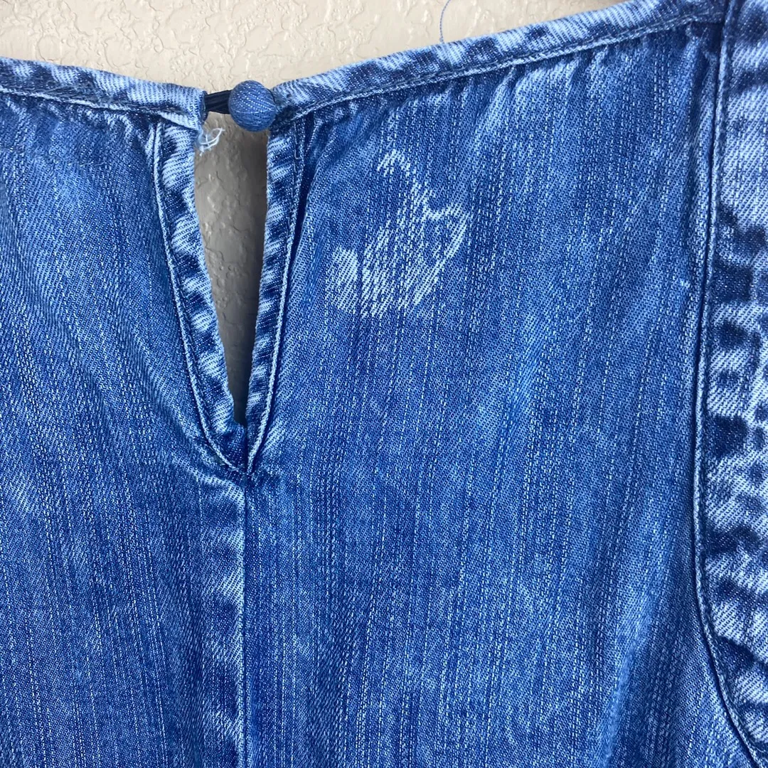 Chambray Romper Blue Size 10 - Image 3