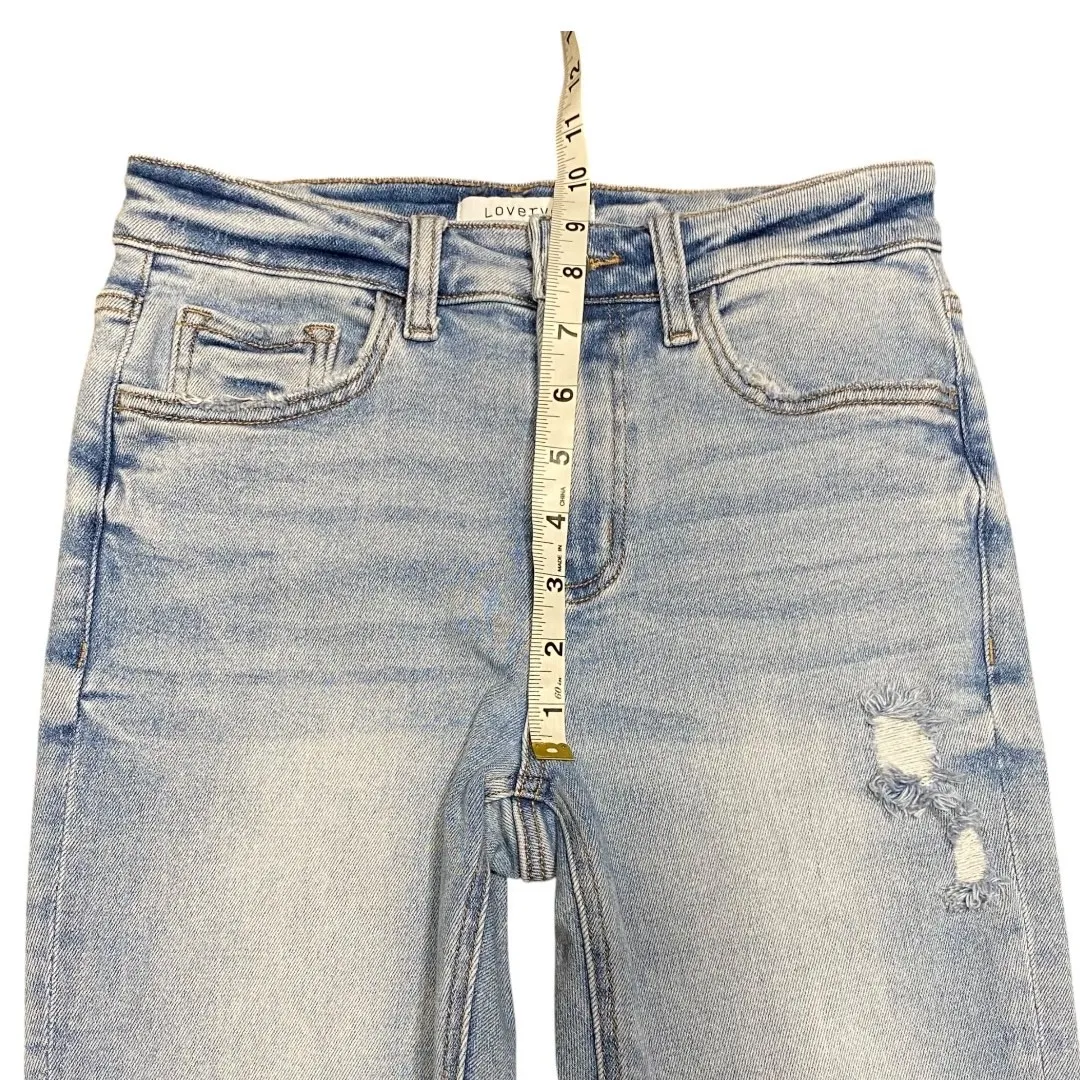 Lovervet by Flying Monkey Mid Rise Kick Flare Distressed Jeans Size 26 / 3 Denim Blue - Image 6