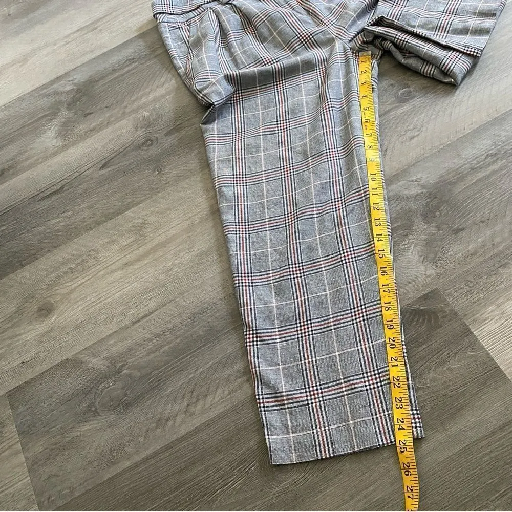Topshop Pants High Rise Pleat Plaid US 10 Vintage Vibes - Image 10