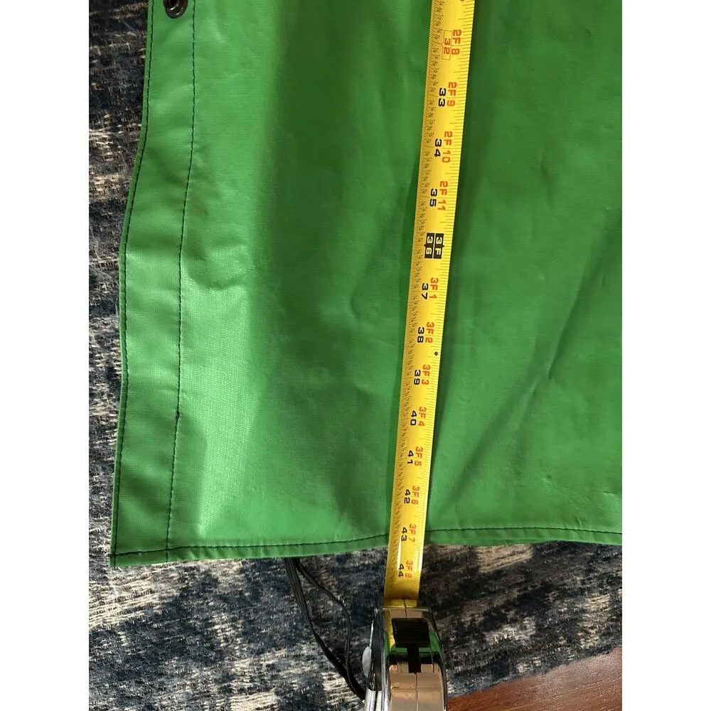 VTG 80s Lot One Inc of Boston Green Rain Coat PVC Tartan Liner Medium ROCKABILLY - Image 10