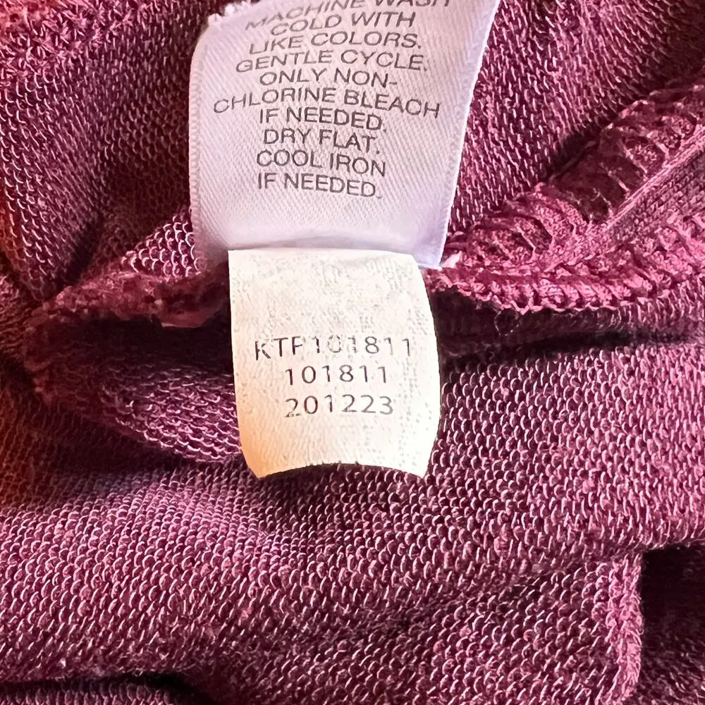 PureJill Luxe Tencel by J. Jill Burgundy V Neck Long Sleeve Tunic.  Size Small - Image 8