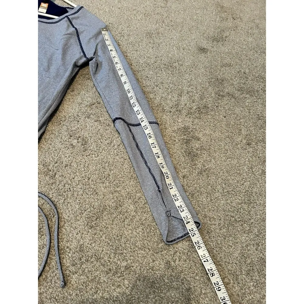 Lucy Tech M Workout Pullover Shirt Yoga Run Long Sleeve Top Ruching Keyhole Vent Blue Size M - Image 8