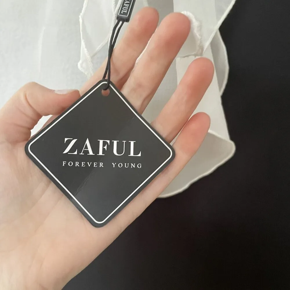 White Zaful Sheer Ruffle Sarong Beach Cover-Up Skirt one size - Image 3