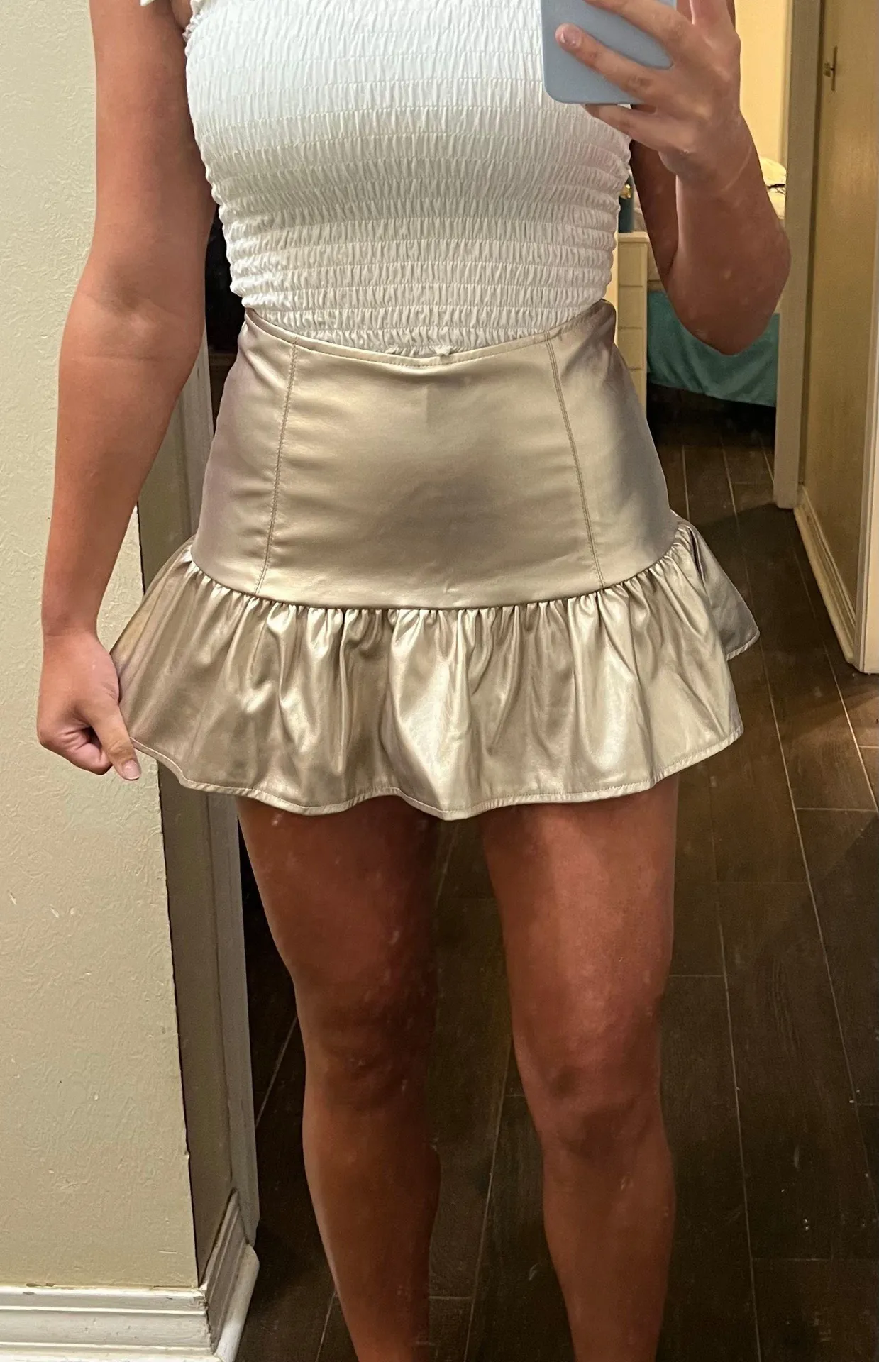Gold Mini Skirt - Image 2