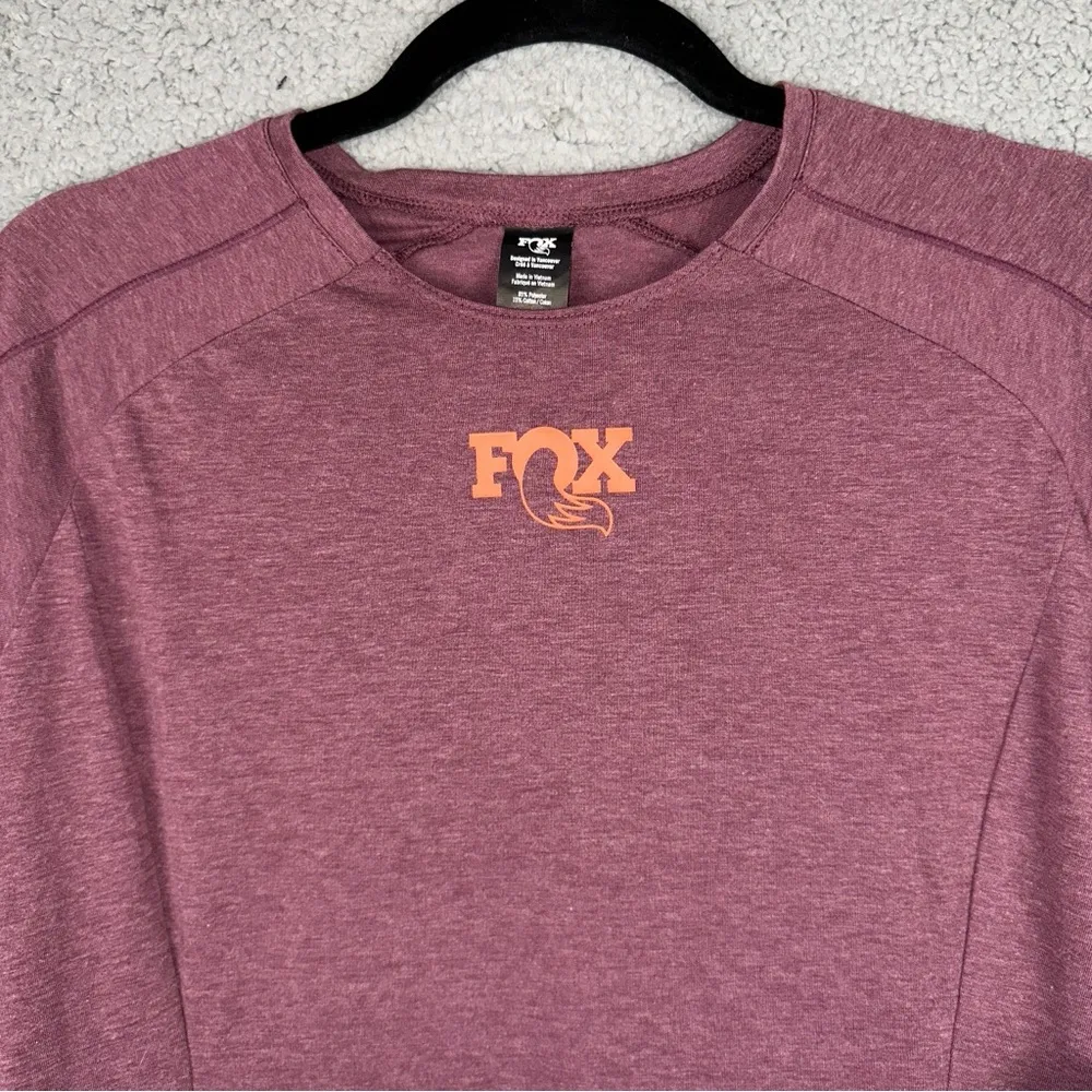 RideFox Top Womens Medium Mauve Long Sleeve Front Back Logo T - Image 4