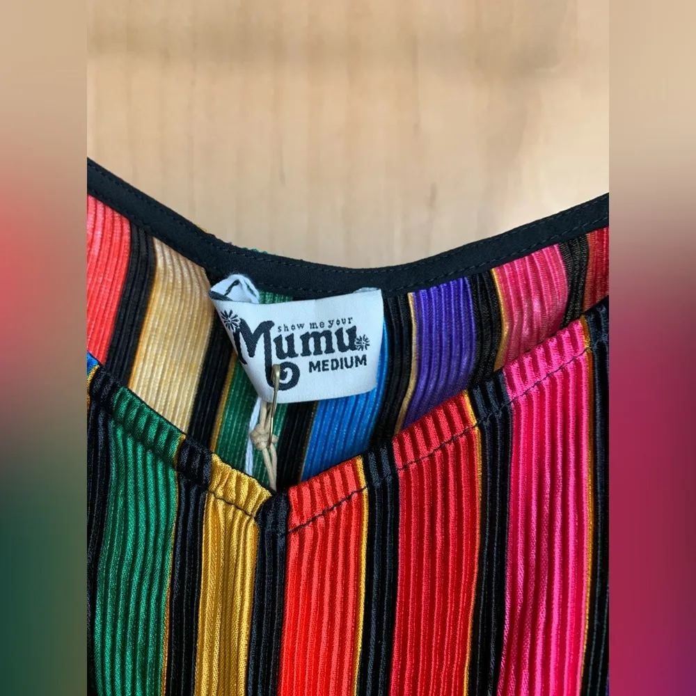 Show Me Your Mumu Multicolor Striped Women's Top.  Size-Medium - Image 4