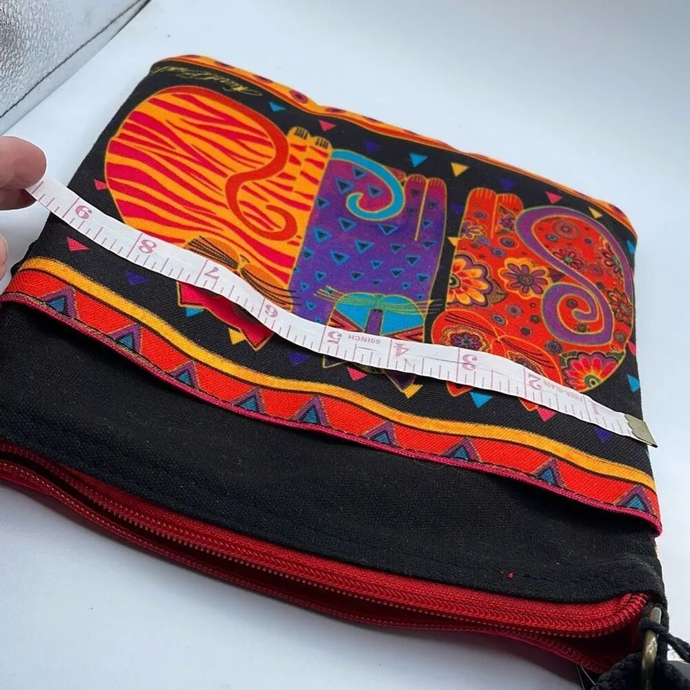 NWT Laurel Burch canvas bright cat crossbody. Orange - Image 9