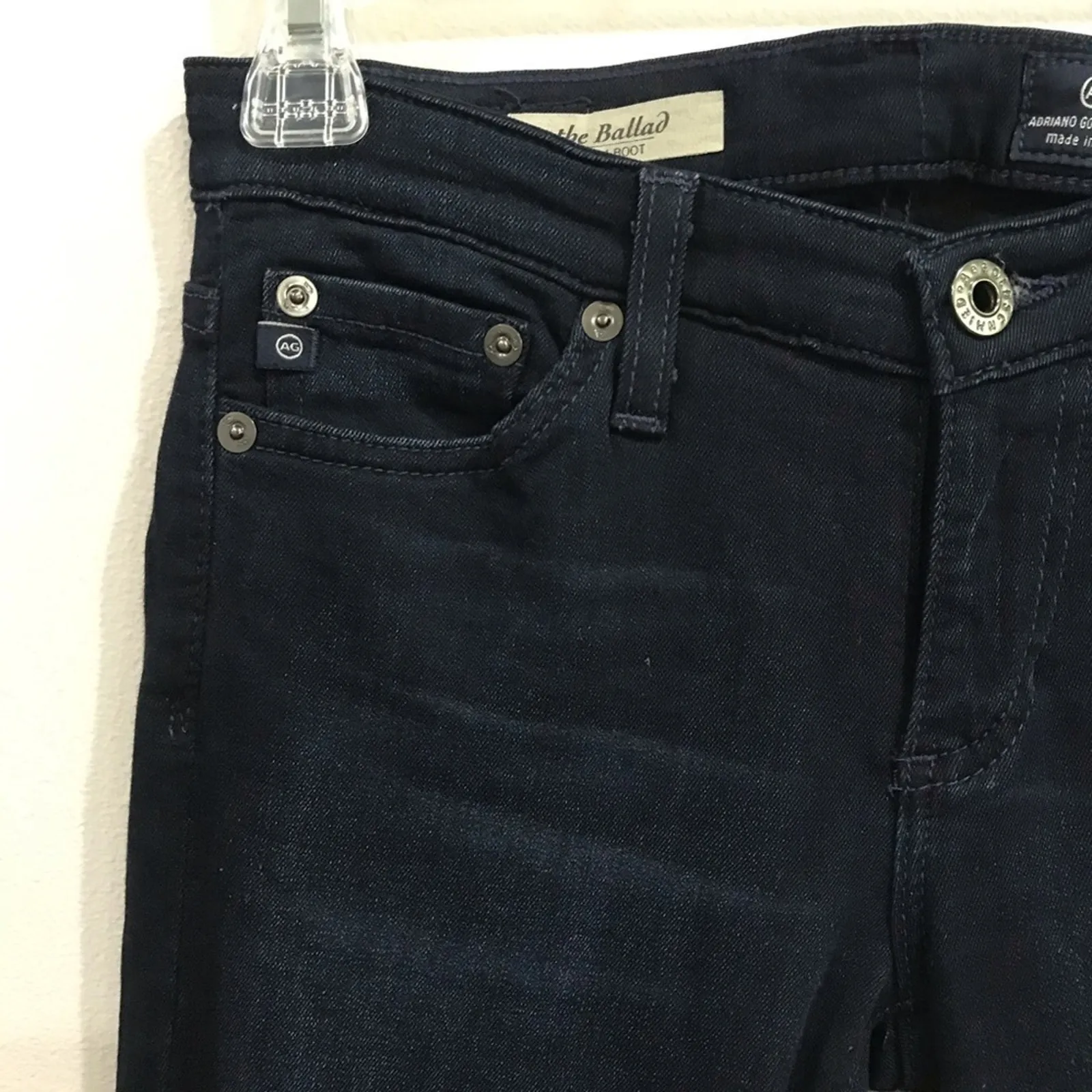 AG Adriano Goldschmied Ballad Slim Bootcut Jeans Size 24R Dark Wash Denim - Image 3