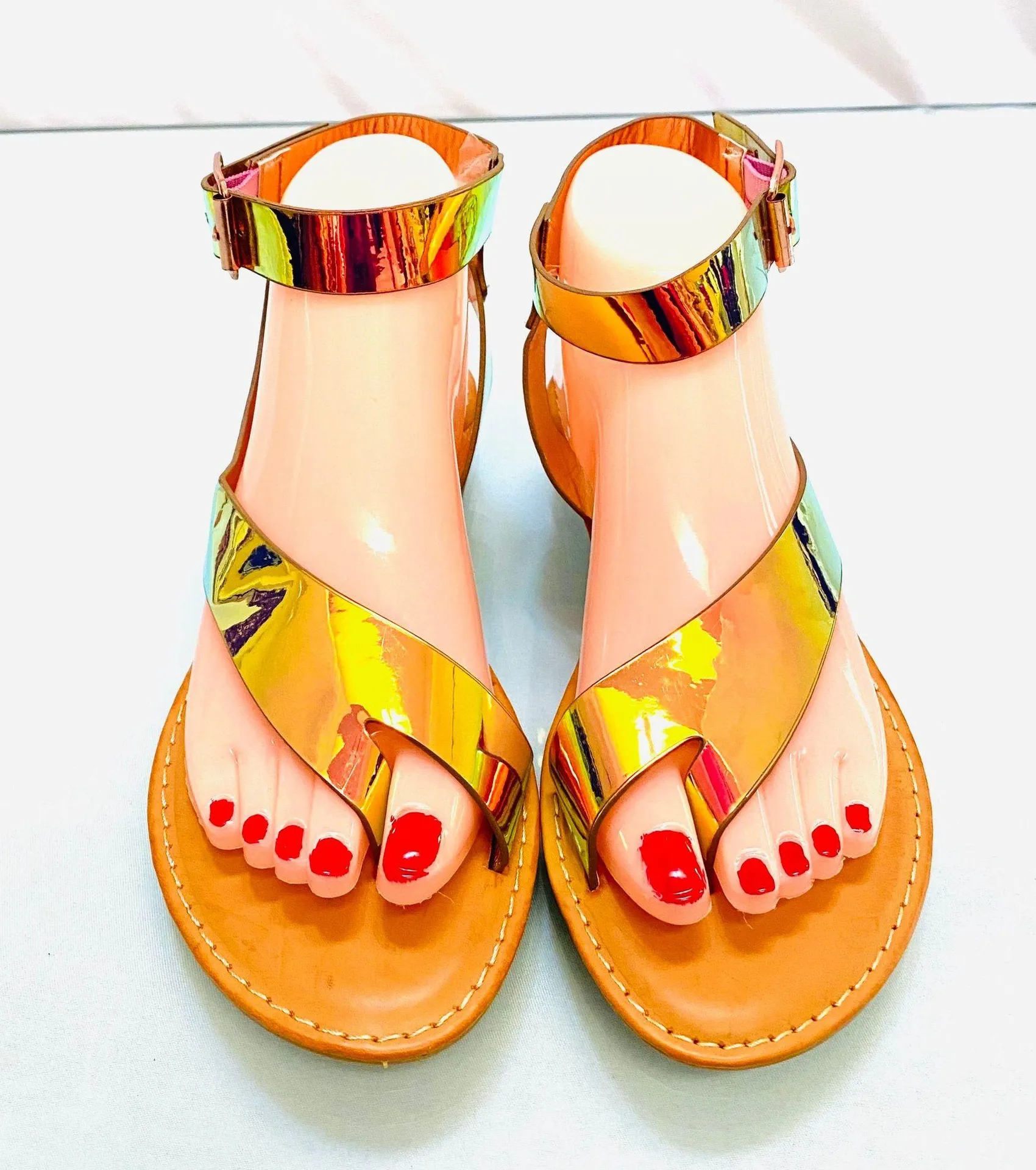 Rouge matellic sandals - Image 3