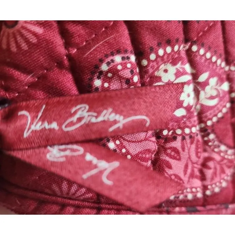 Vera Bradley Crossbody Bag Wristlet Set Womens Red Paisley Quilted Matching Boho - Image 7