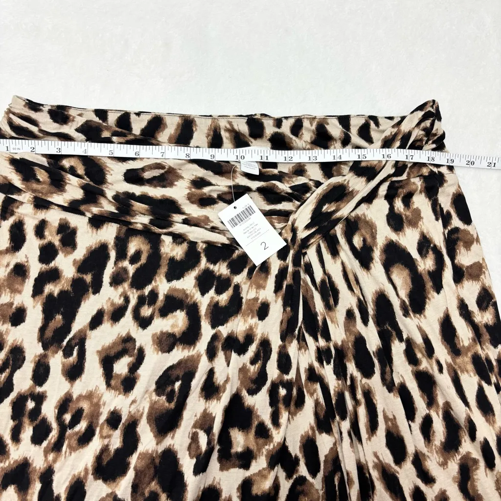 Chico's Animal Print Rachel Wrap Maxi Skirt Brown/Black Size 2 / US L-12 - Image 6