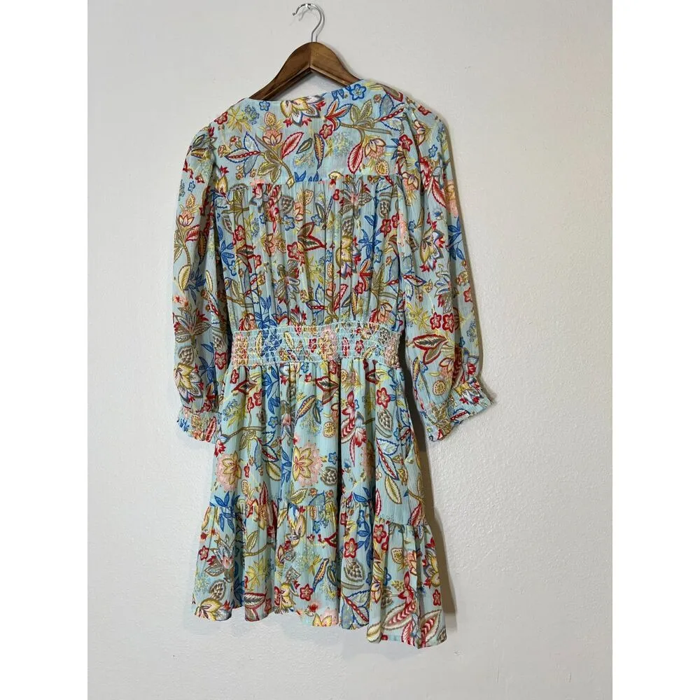 Elan Melrose Fit & Flare Mini Dress Womens Sz M 3/4 Sleeve Vacation Tropical - Image 7