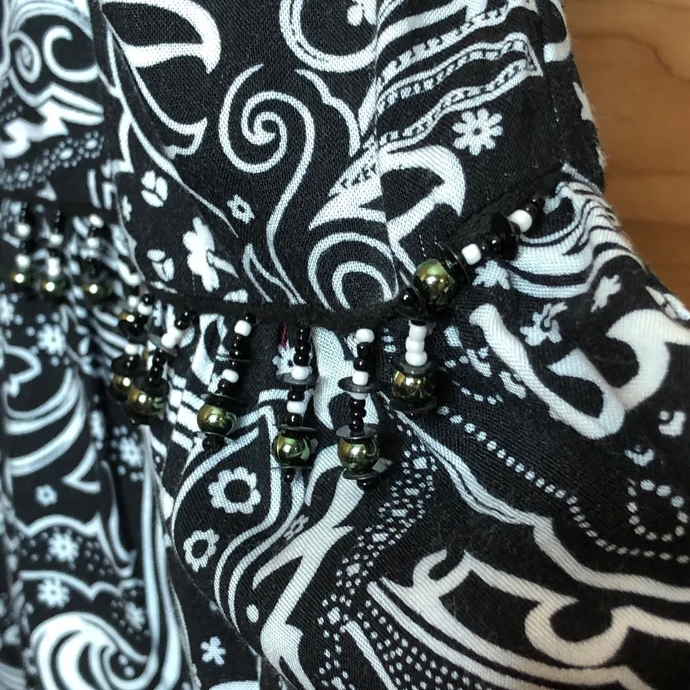 Kim Rogers Large Black & White Beaded Maxi Skirt - Image 6