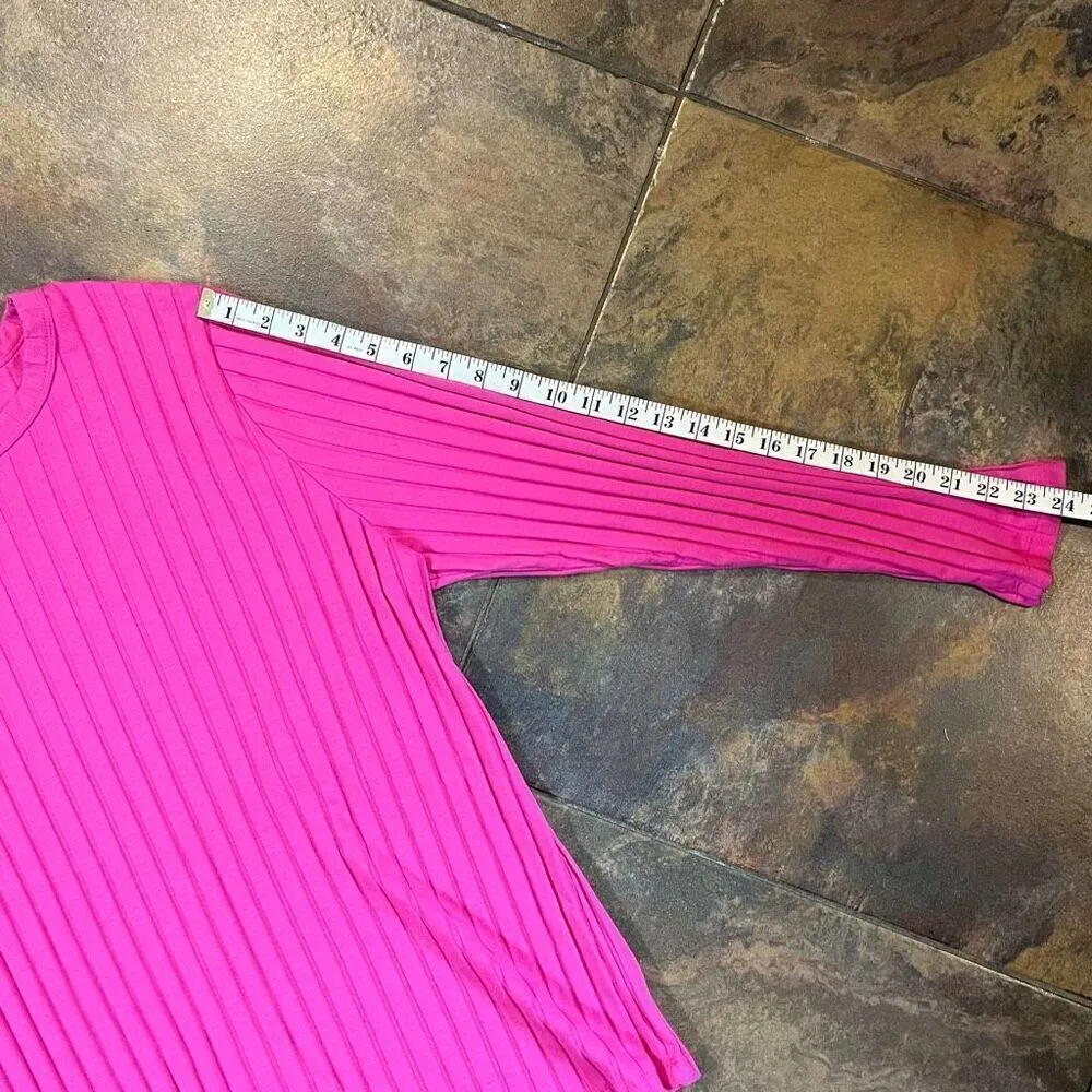 A New Day  Pink Long Sleeve Crew Neck Top 2X - Image 4