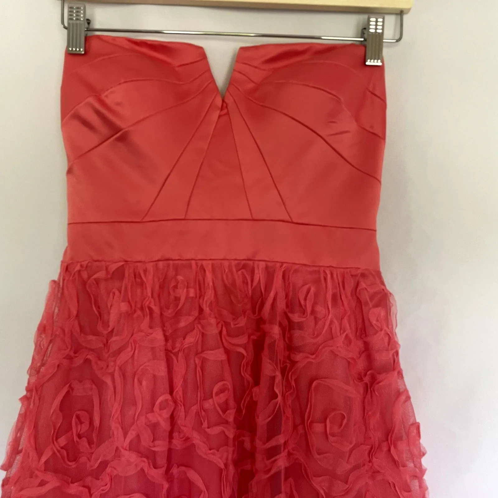 Hailey Logan by Adrianna Papell coral floral ballgown dress prom junior's size 9 - Image 2