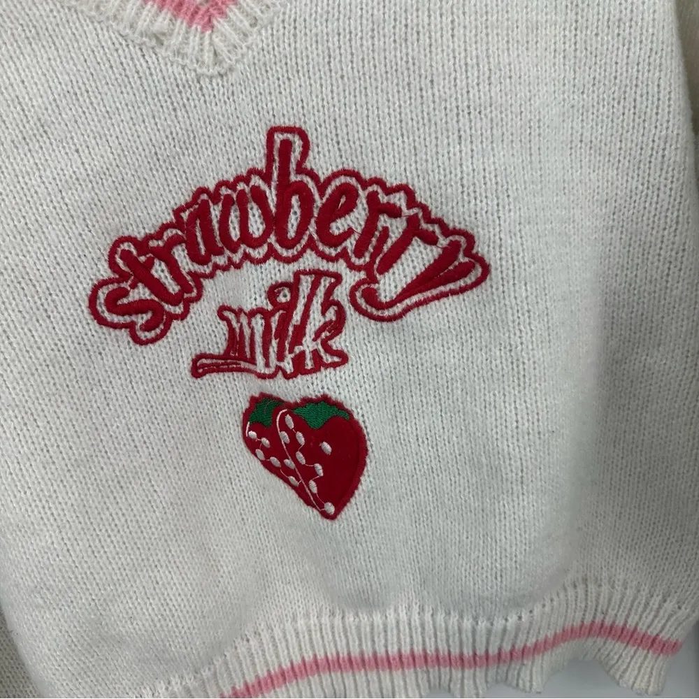 Strawberry Shortcake Coquette Pink Sweater Size Small Romwe - Image 2