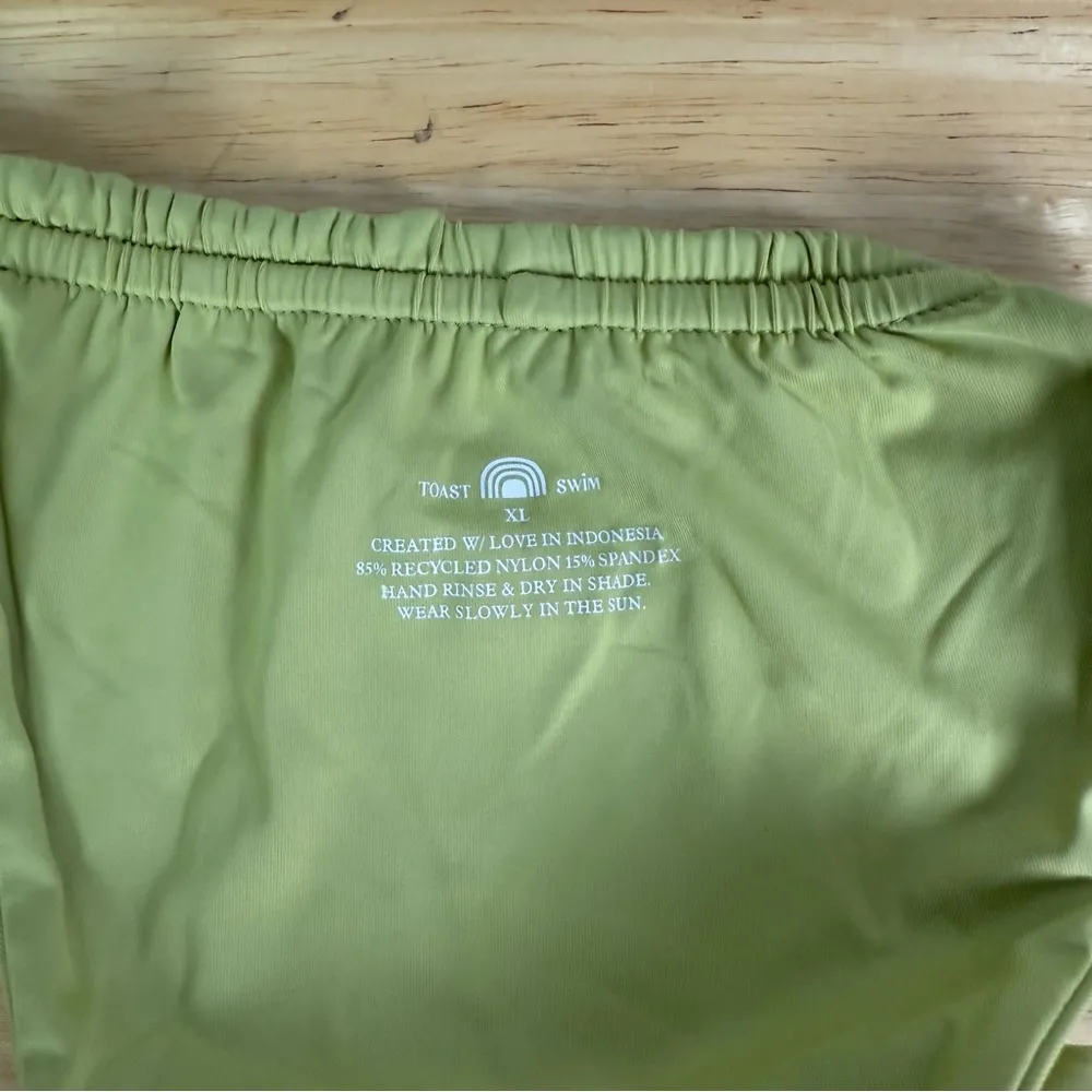 Free People X Toast Swim Tunnel Leek Green Bikini Bottoms Size XL - Image 4
