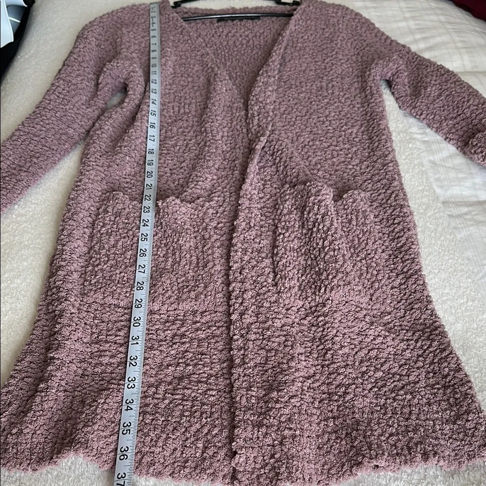 Merokeety Chic Mauve Popcorn Yarn Cardigan Sweater Size Medium - Image 10