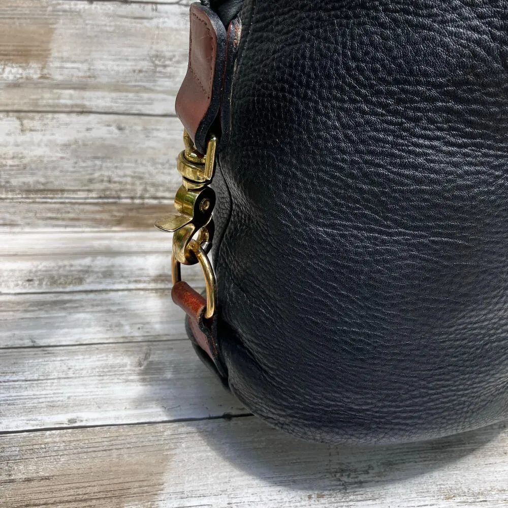 VTG Leather Bucket Purse Pattie Jarrell Black Convertible Sling Western 90s Boho - Image 11