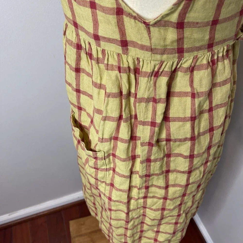 Pyne‎ & Smith Emmeline Pinafore Linen Dress XS Yellow - Image 7