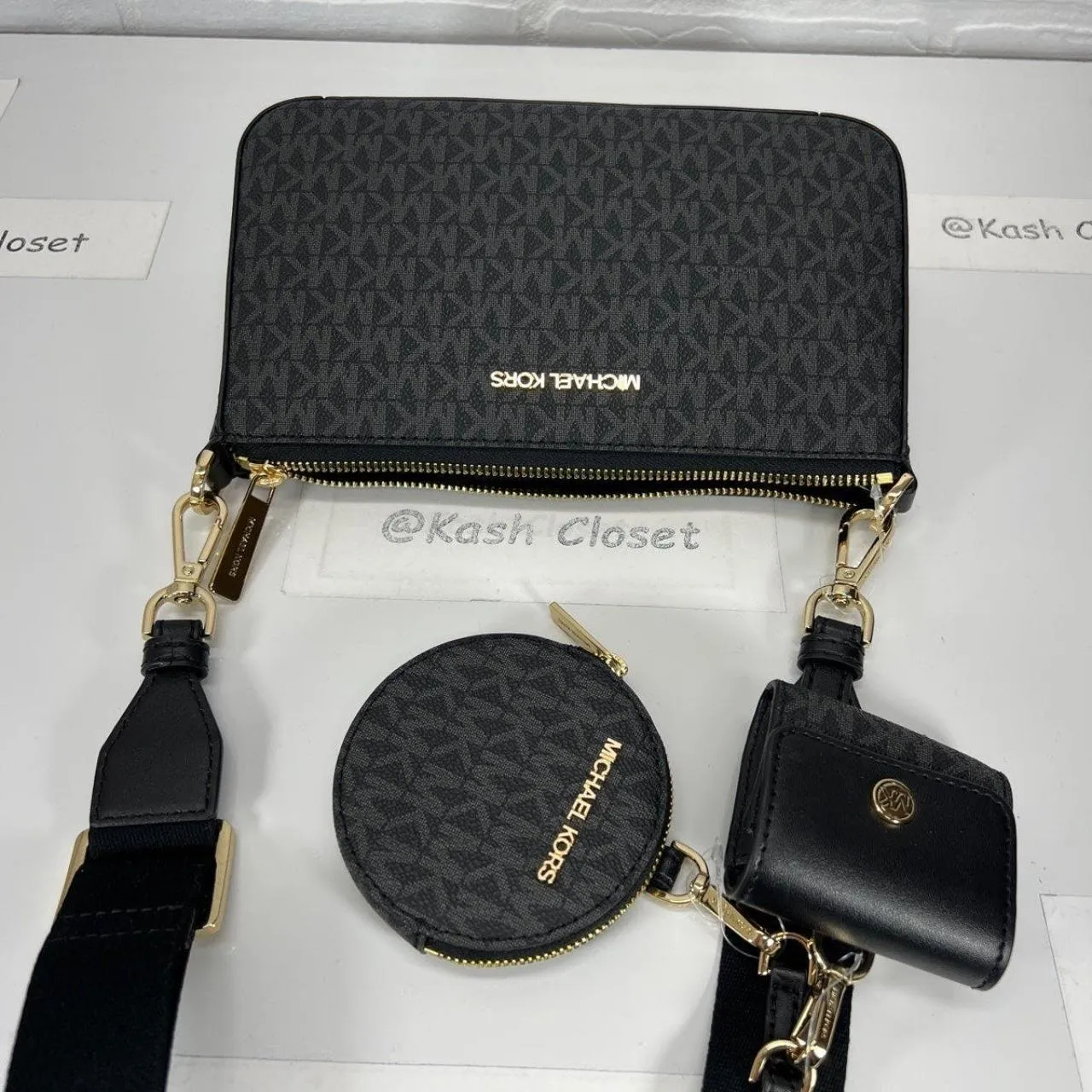 Black Jet Set Travel Small Xbody Tech Attach Bag Set - Image 4