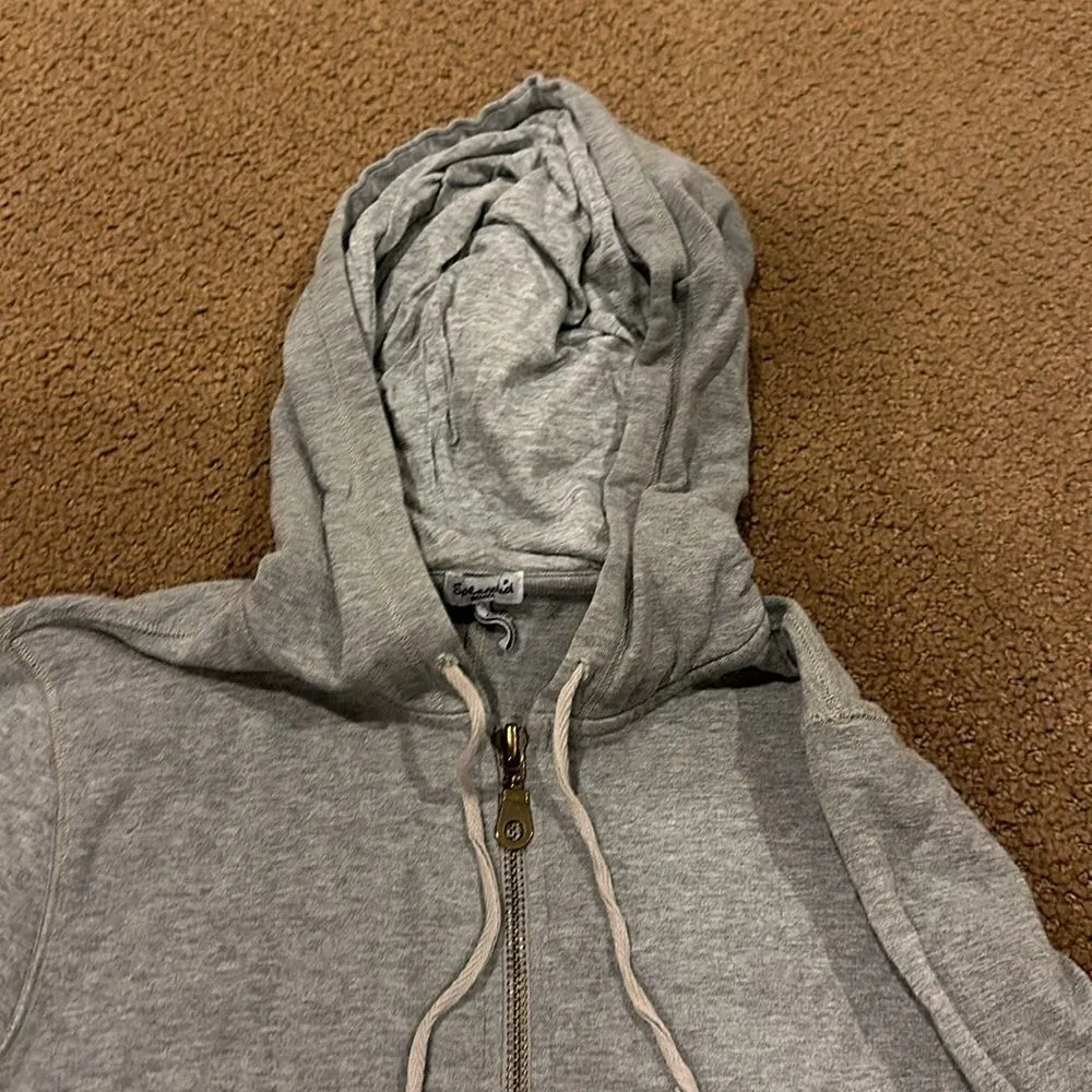 Splendid Women’s Grey Zip Up Hoodie Sweatshirt - Image 3