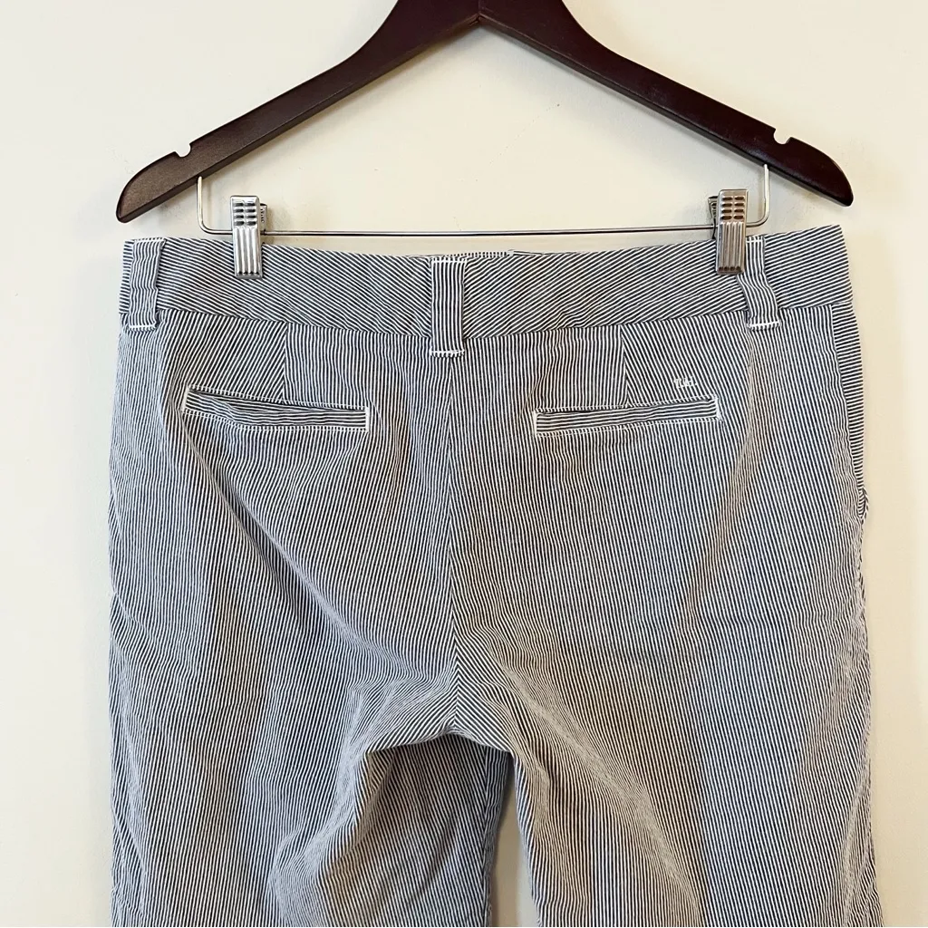 Tommy Hilfiger Striped Blue/White Bermuda Shorts Cotton Blend Size 12 - Image 5