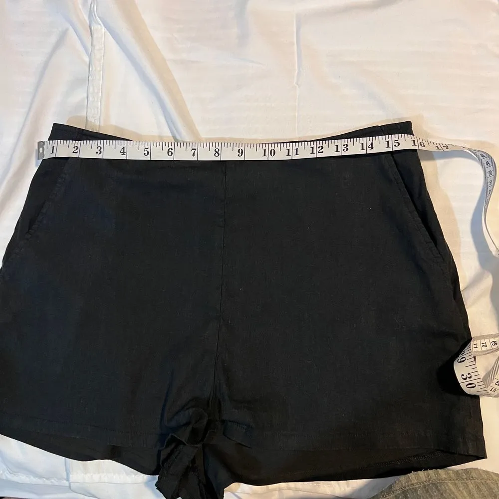 Classic Black High-Waisted Casual Shorts Summer Lightweight‎ Cotton Blend - Image 4