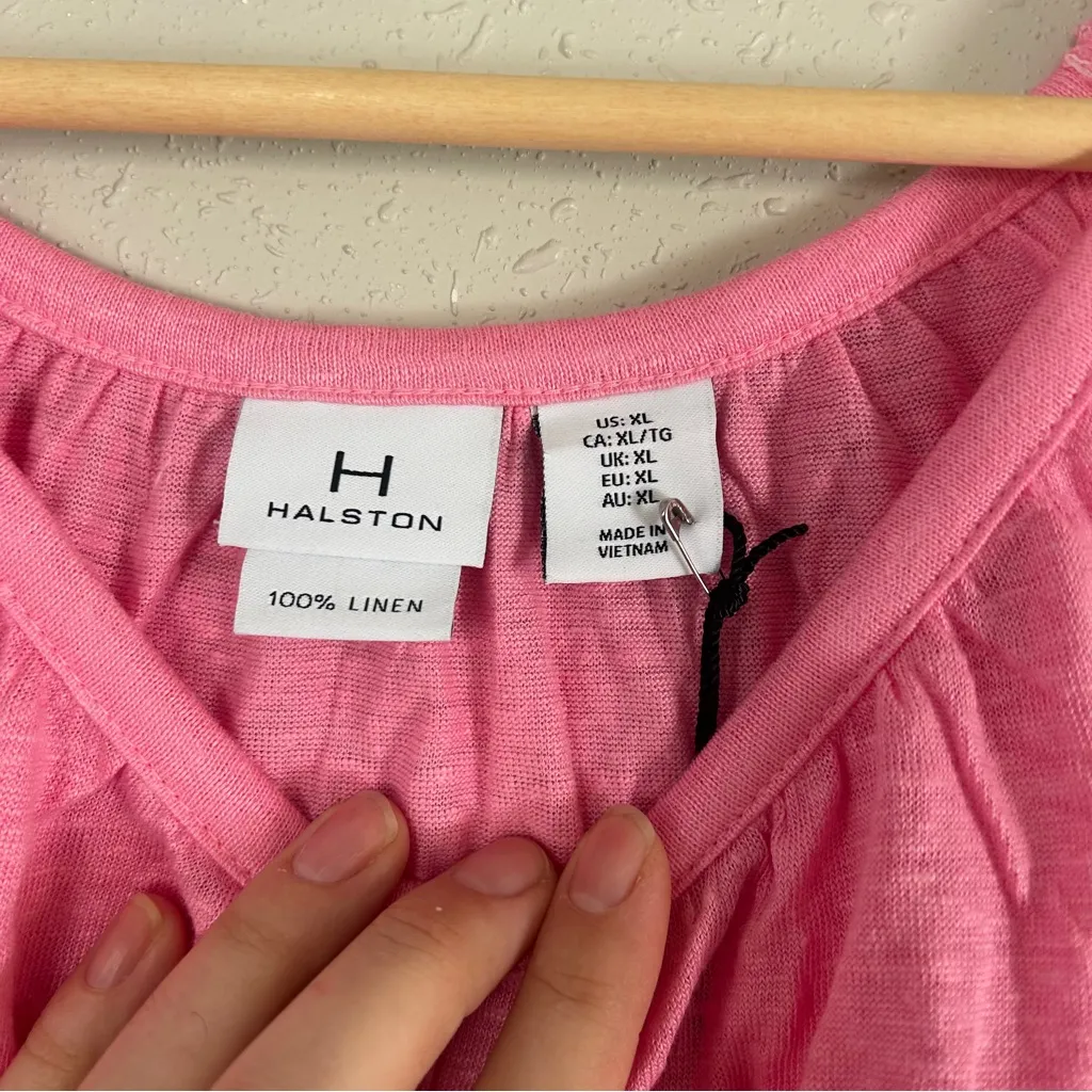 H by Halston Vibrant Pink Tank Top NWT Linen Summer Spring Pastel XL - Image 2
